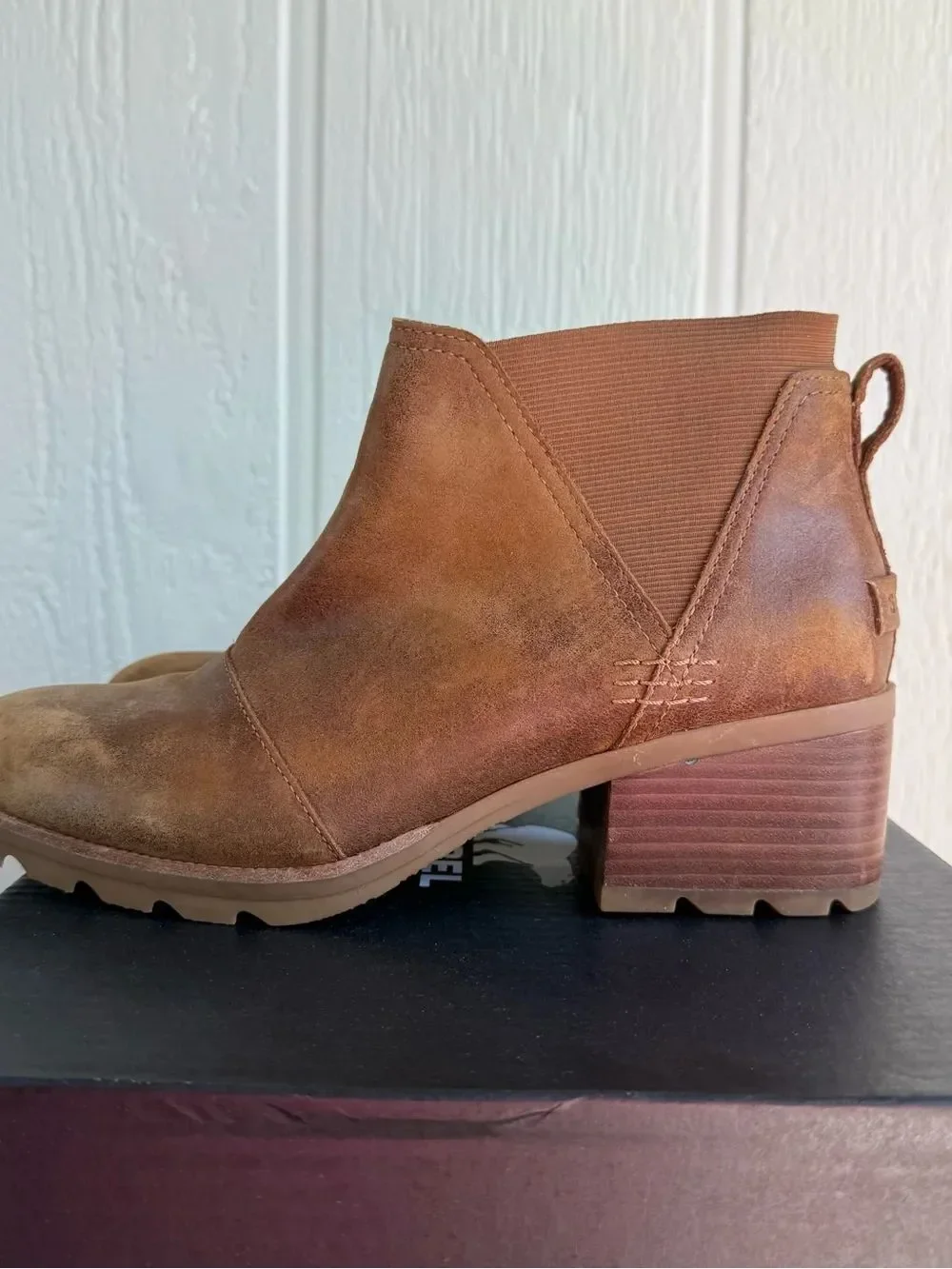 Sorel Tan Suede Chelsea Ankle Booties